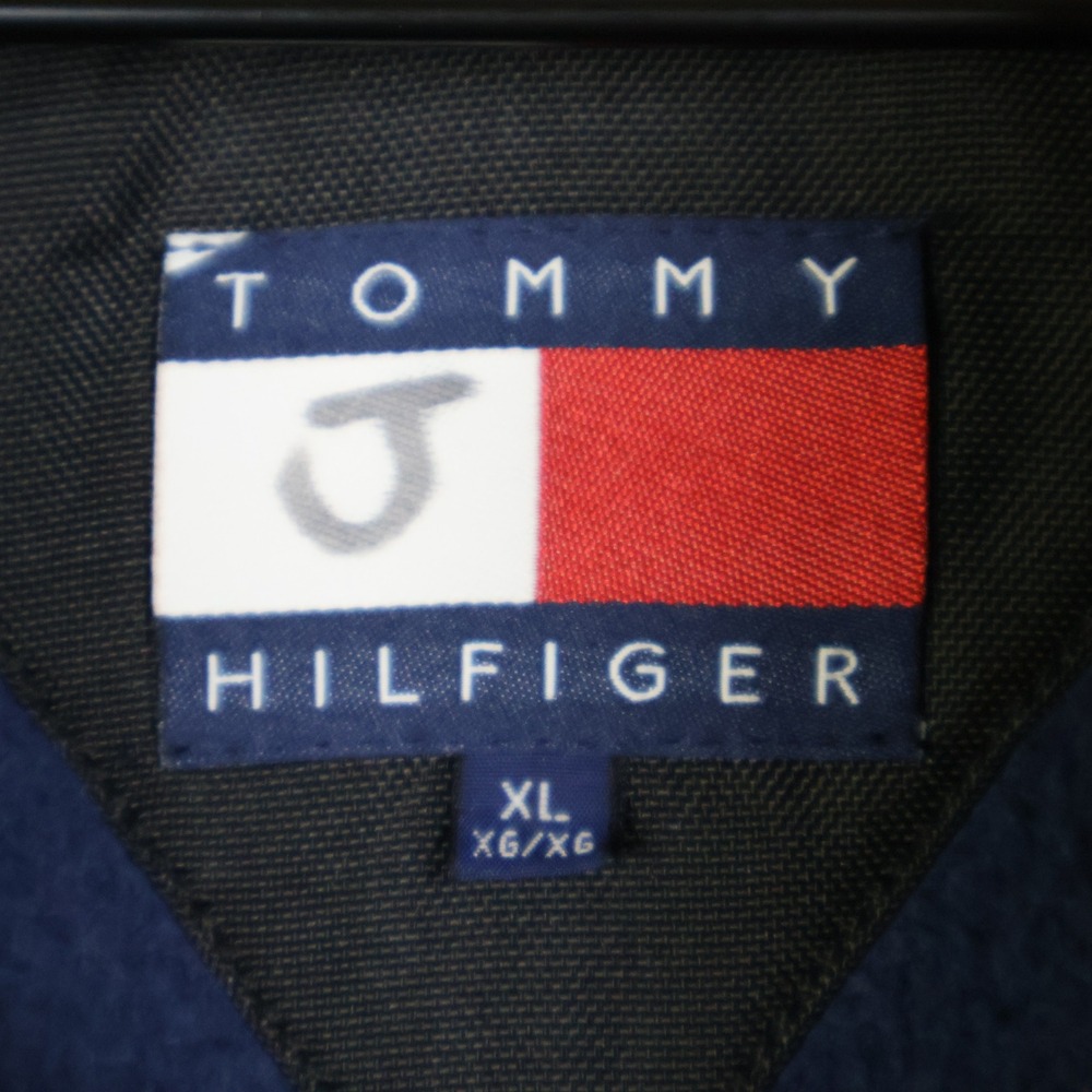 Tommy Hilfiger Vintage Fleece Pullover Anorak 1/2 Zip Mock Neck XL Navy Blue - Picture 6 of 16